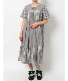 merry jenny　ギンガムスカラップカラーワンピース