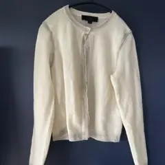 アイボリー シアー長袖カーディガン