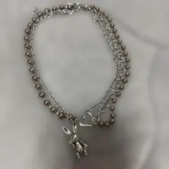 シルバーアクセサリーネックレスうさぎモチーフ2本セット