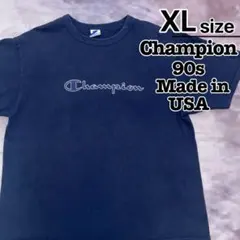 USA제 90s Champion 티셔츠 XL 네이비 싱글 스티치