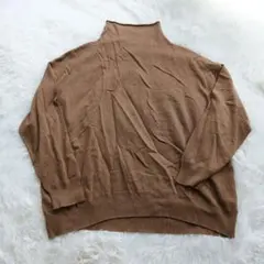 エンスウィート ensuite ハイネック ニットプルオーバー ブラウン L