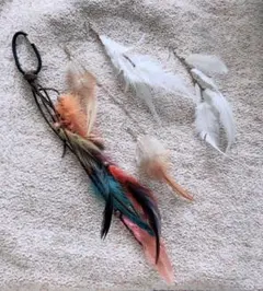 華やかなフェザーピアス　ヘアーアクセサリー　３点セット