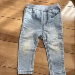 デニムパンツ ライトブルー ウエストゴム