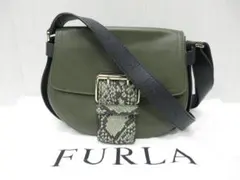 FURLA フルラ レザー ショルダーバッグ カーキ クロスボディ ●③a