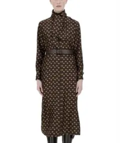 Max Mara 総柄ワンピース シルク ラクダ 36