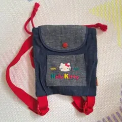 1986年　ハローキティ デニム　リュック　小型バッグパック　ビンテージ　激レア
