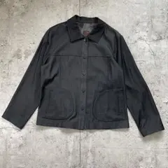 美品 ギミック ワークジャケット 花柄 裏地総柄 ブラック 黒 カバーオール