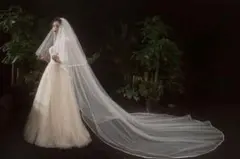 ロングホワイトウェディングベール