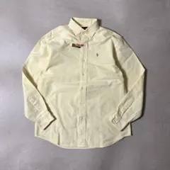 ラルフローレン 長袖ボタンダウンシャツ ストライプ イエロー オックスフォード
