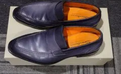 元箱あり】◎サントーニ SANTONI◎ レザー ローファー ブルー UK7 