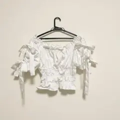 GRL オフショルダー リボン　ホワイト