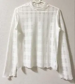 チェック柄シアートップス ホワイトのサムネイル