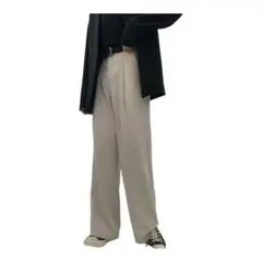 ハイウエスト スラックスパンツ ボトムス　ベージュ