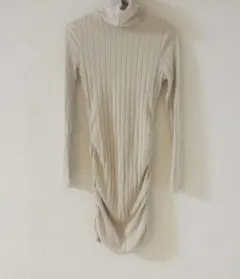 SHEIN シーイン XS 変形ニットワンピース ケーブル編み サイドオープン