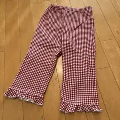 petit main 赤いチェック柄 レギンス 130cm