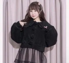 pium ピウム フリルカラーショートボアコート ブラック フリルカラーショートボアコート – pium