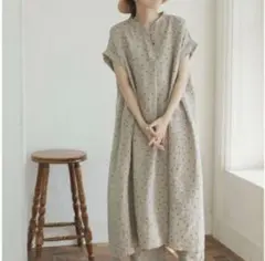 美品　アーバンリサーチドアーズ　リネン　ドット　ワンピース　M