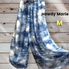 カジュアルパンツ ガウチョ ワイドパンツ 透け感 M