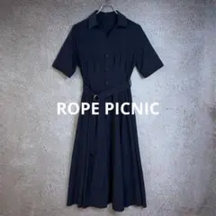 ROPE PICNIC シャツコンシャス半袖ワンピース ネイビー 【38】