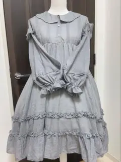 ロリータ ブルーグレー ワンピース 中国 ロリィタ