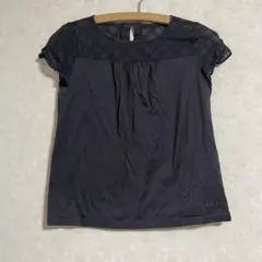 DAKS ネイビー　綿 100% カットソー　ブラウス　フレンチスリーブのサムネイル