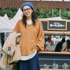 かおりん 新品未使用 ニコアンド be with M misayo ロゴ be with M] Misayo配色ドルプルオーバー【一部カラー追加予約