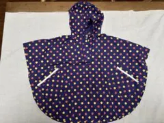 【美品】LAGOM 水玉模様フード付きベビー レインポンチョ
