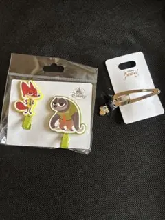 ズートピア　ニック・ワイルドとフィニックのヘアクリップ 2個セット Disney