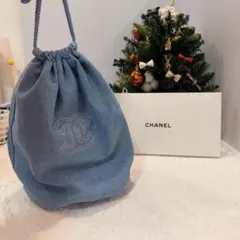 【新品未使用】CHANEL 2026 非売品ノベルティ　デニム　巾着ポーチのサムネイル