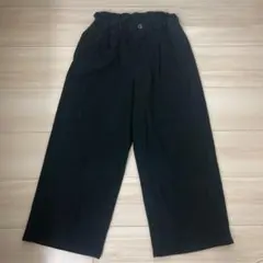 GU 女の子　140cm 黒のワイドパンツ ゴムとボタン付き