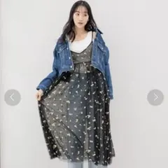 LOWRYSFARM 花柄レースチュールワンピース