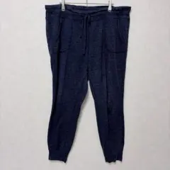ジョガーパンツ スウェットパンツ L ネイビー 紺 杢柄 ウエストゴム メンズ