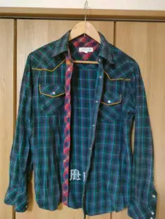 トミーヒルフィガー　シャツ　緑チェック　L