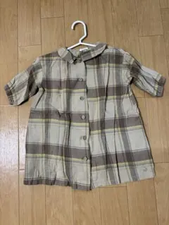 チェック柄 シャツワンピース 80cm