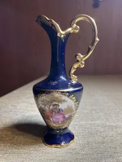 リモージュ、ネイビーブルー 花瓶 金色装飾 - メルカリ