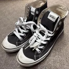VANS バンズ　ハイカットスニーカー 白×ブラック　23.5センチ　キャンバス