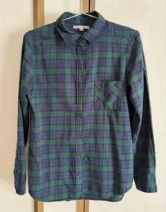 ユニクロ　フランネルシャツダークグリーンM