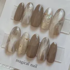 【現品販売】大理石ニュアンスネイルチップ ブライダル 大人 きれい 美品 ロング