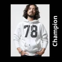 Champion × nano universe ナンバープリント 復刻パーカー