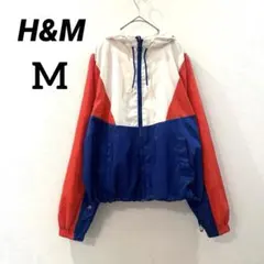 H&M カラーブロック フード付きナイロンジャケット ウィンドブレーカー　Mのサムネイル