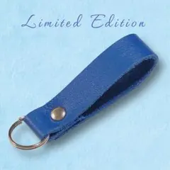【牛革】シンプル キーホルダー 限定ブルー④