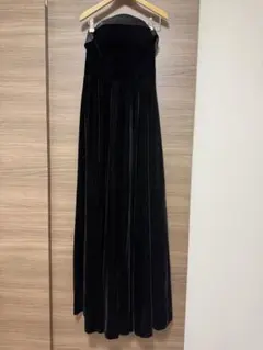 ブラックベルベットロングドレス