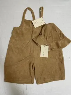 organic zoo ロンパース　帽子セット 2-3Y