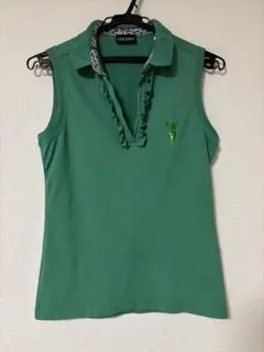ゴルフィーノ GOLFINO レディース ゴルフ ノースリーブ ポロシャツ 緑