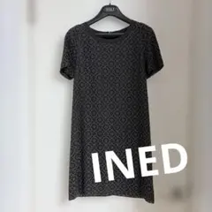 【美品】INED イネド 総レース ひざ丈ワンピース チュニック7号（S相当）のサムネイル