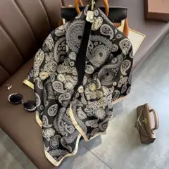 スカーフ　アレンジ　大判スカーフ　110×110 ペイズリー　ベアトップ