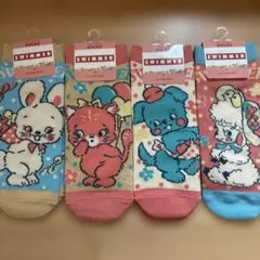 SWIMMER ソックス 4足セット アニマル柄 22-24cmのサムネイル