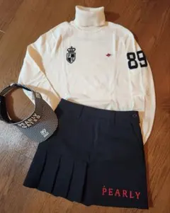 パーリーゲイツ タートルニット ホワイト サイズ1(M)