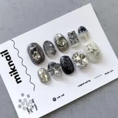 size:15357 ショートオーバル　星空ネイル　マグネット　グラデーション