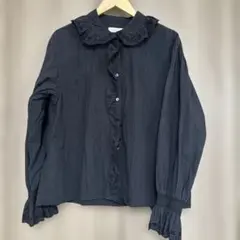 BEAUTY&YOUTH レース付き黒長袖シャツ